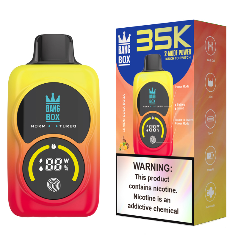 Bang Box 35000 Puffs Double Screen Wholesale Disposable Vape Puff 35k Electronic Cigarette Touch Control Adjustable Power Dual Mode
