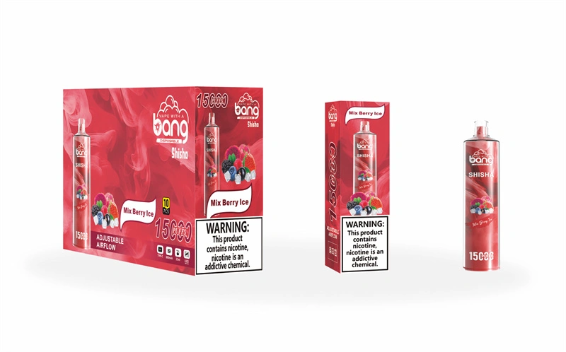 Bang Shisha 15000 Puffs Wholesale Disposable Vape Crystal Puff 15k Electronic Cigarette Airflow Adjustable