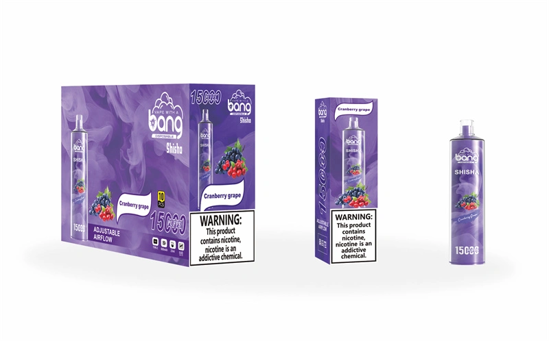 Bang Shisha 15000 Puffs Wholesale Disposable Vape Crystal Puff 15k Electronic Cigarette Airflow Adjustable