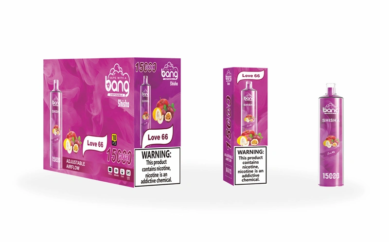 Bang Shisha 15000 Puffs Wholesale Disposable Vape Crystal Puff 15k Electronic Cigarette Airflow Adjustable