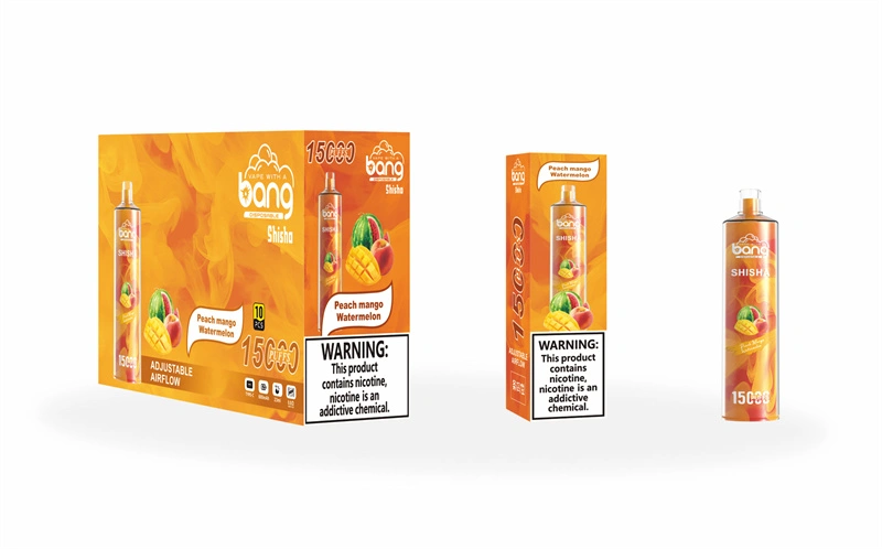 Bang Shisha 15000 Puffs Wholesale Disposable Vape Crystal Puff 15k Electronic Cigarette Airflow Adjustable