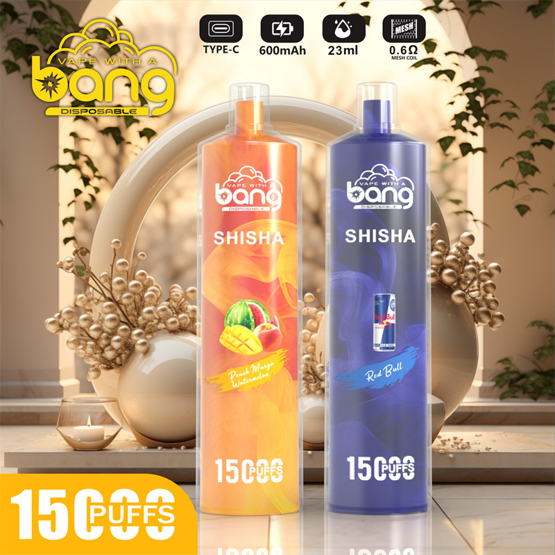 Bang Shisha 15000 Puffs Wholesale Disposable Vape Crystal Puff 15k Electronic Cigarette Airflow Adjustable