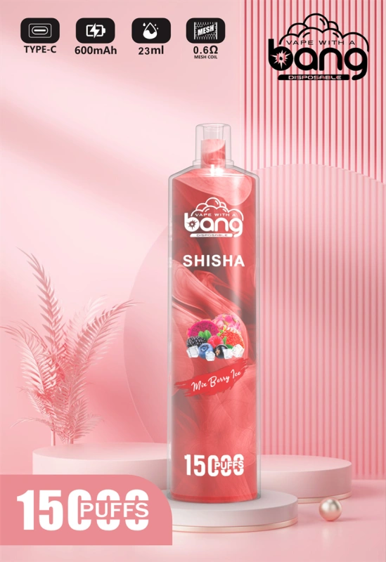 Bang Shisha 15000 Puffs Wholesale Disposable Vape Crystal Puff 15k Electronic Cigarette Airflow Adjustable