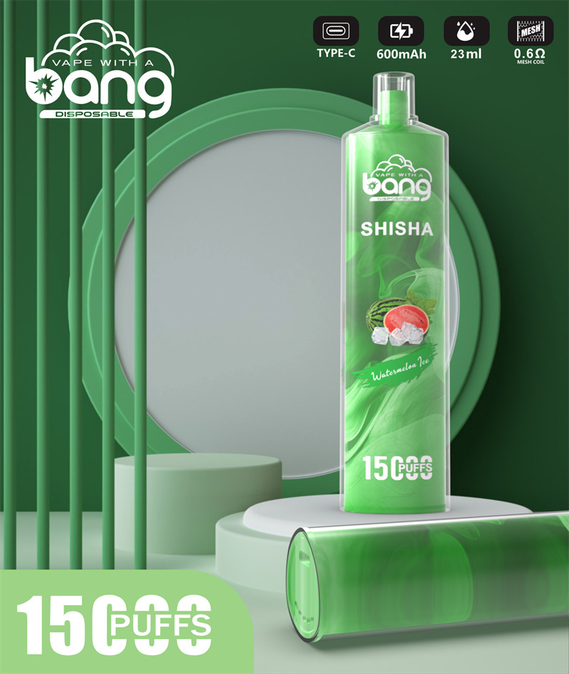 Bang Shisha 15000 Puffs Wholesale Disposable Vape Crystal Puff 15k Electronic Cigarette Airflow Adjustable