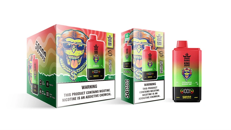 Bang King 50000 Puffs Dual Flavor Digital Display Screen Disposable Vape Puff 50k Electronic Cigarette Wholesale Adjustable Airflow