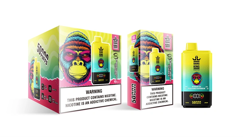 Bang King 50000 Puffs Dual Flavor Digital Display Screen Disposable Vape Puff 50k Electronic Cigarette Wholesale Adjustable Airflow