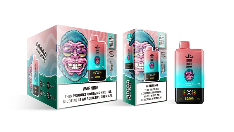Bang King 50000 Puffs Dual Flavor Digital Display Screen Disposable Vape Puff 50k Electronic Cigarette Wholesale Adjustable Airflow