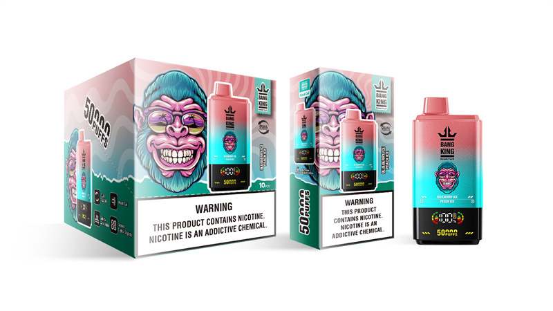 Bang King 50000 Puffs Dual Flavor Digital Display Screen Disposable Vape Puff 50k Electronic Cigarette Wholesale Adjustable Airflow