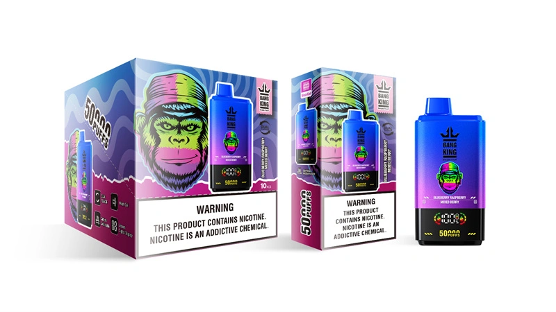 Bang King 50000 Puffs Dual Flavor Digital Display Screen Disposable Vape Puff 50k Electronic Cigarette Wholesale Adjustable Airflow