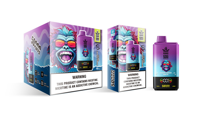 Bang King 50000 Puffs Dual Flavor Digital Display Screen Disposable Vape Puff 50k Electronic Cigarette Wholesale Adjustable Airflow