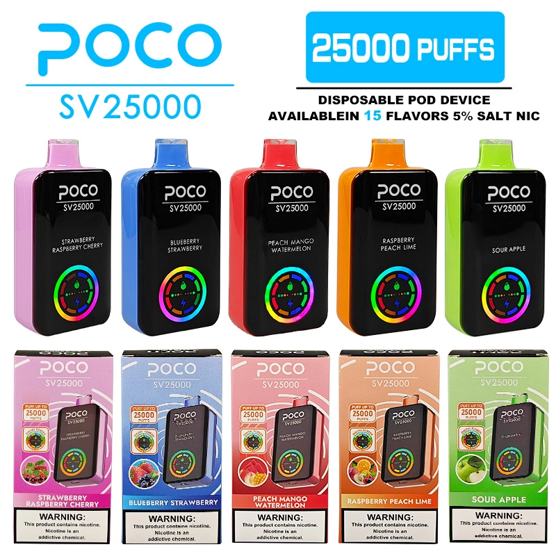 EU Warehouse Poco SV 25000 Puffs Digital Screen Puff 25k Disposable Vape Wholesale