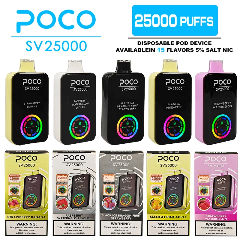 EU Warehouse Poco SV 25000 Puffs Digital Screen Puff 25k Disposable Vape  Wholesale