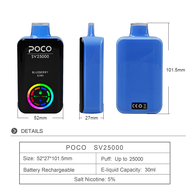 EU Warehouse Poco SV 25000 Puffs Digital Screen Puff 25k Disposable Vape Wholesale