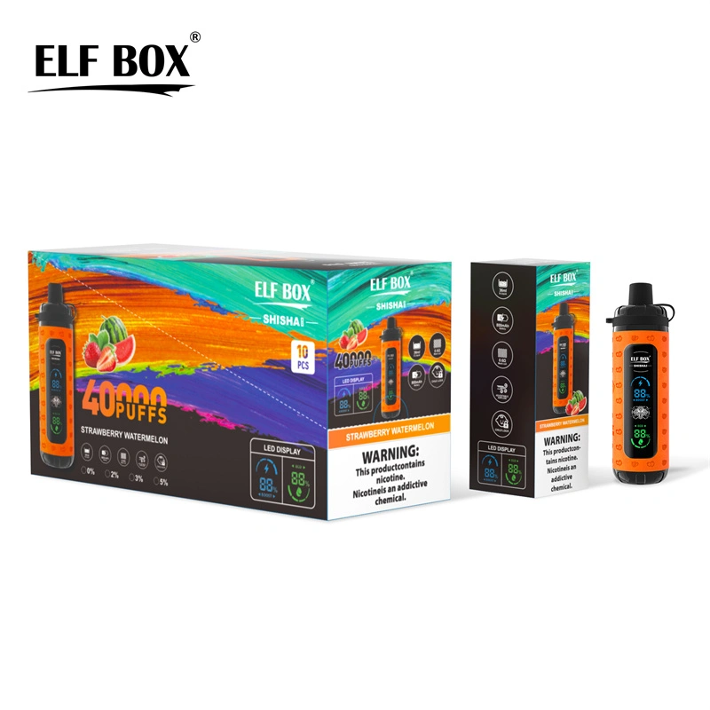 Elf Box Shisha Max 40000 Puffs LED Display Wholesale Disposable Vape Puff 40K Electronic Cigarette Child Lock