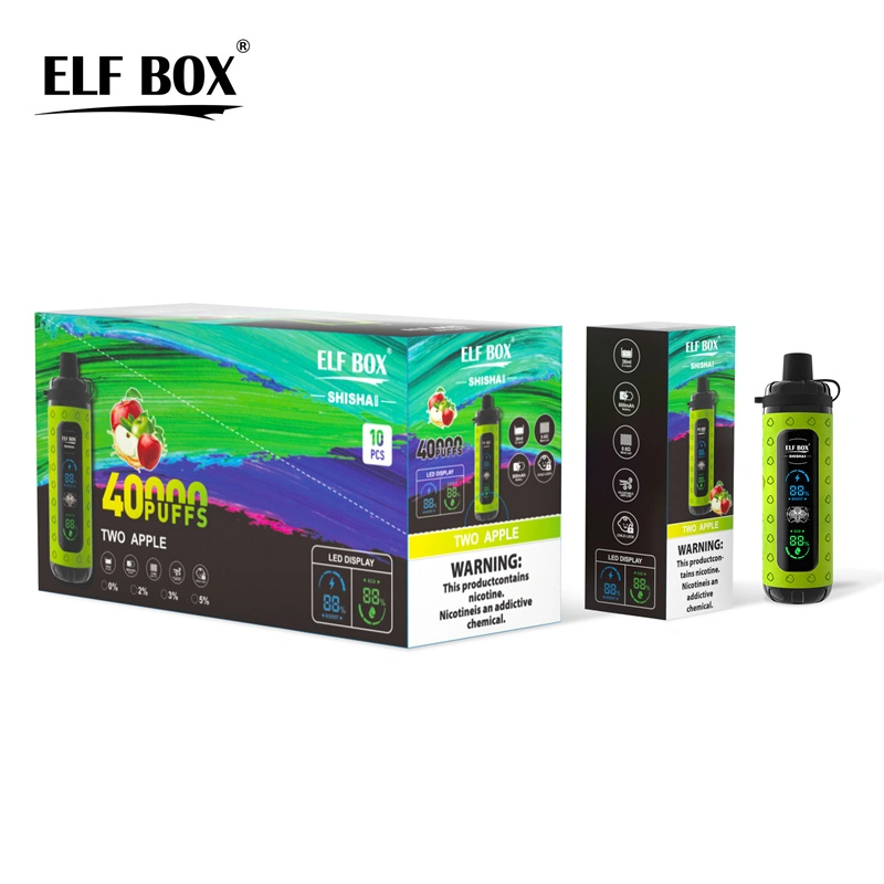 Elf Box Shisha Max 40000 Puffs LED Display Wholesale Disposable Vape Puff 40K Electronic Cigarette Child Lock