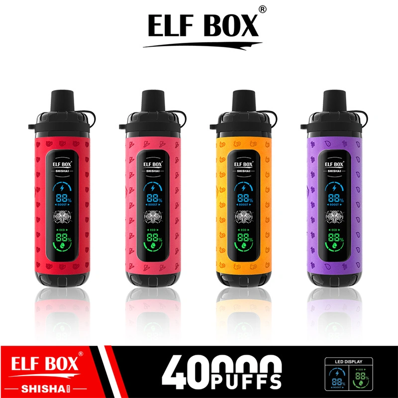 Elf Box Shisha Max 40000 Puffs LED Display Wholesale Disposable Vape Puff 40K Electronic Cigarette Child Lock