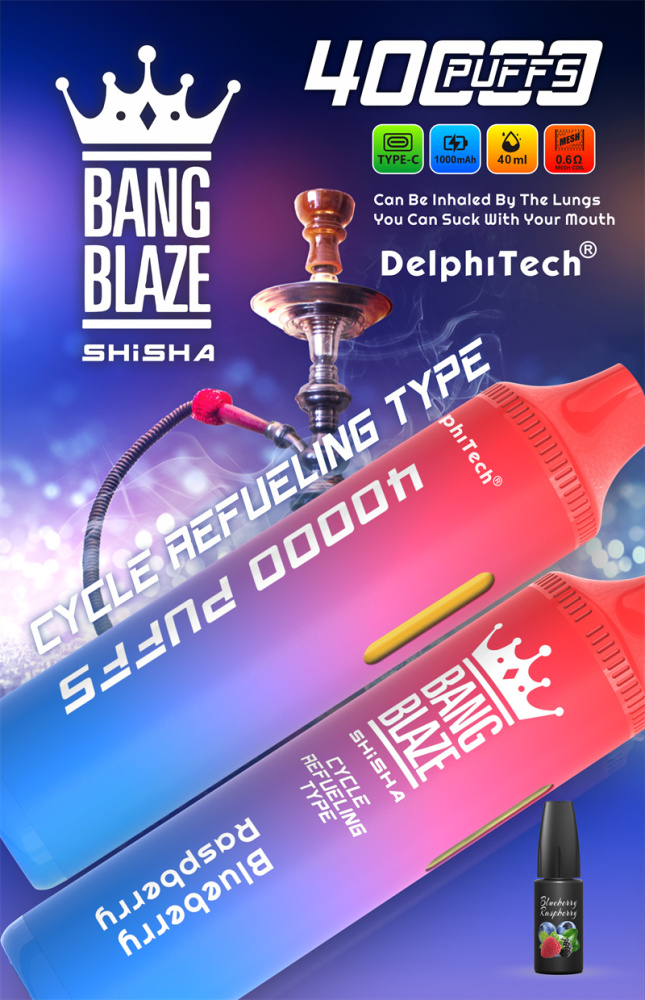 Bang Blaze Shisha 40000 Puffs Wholesale Disposable Vape Puff 40K Electronic Cigarette Refillable Oil