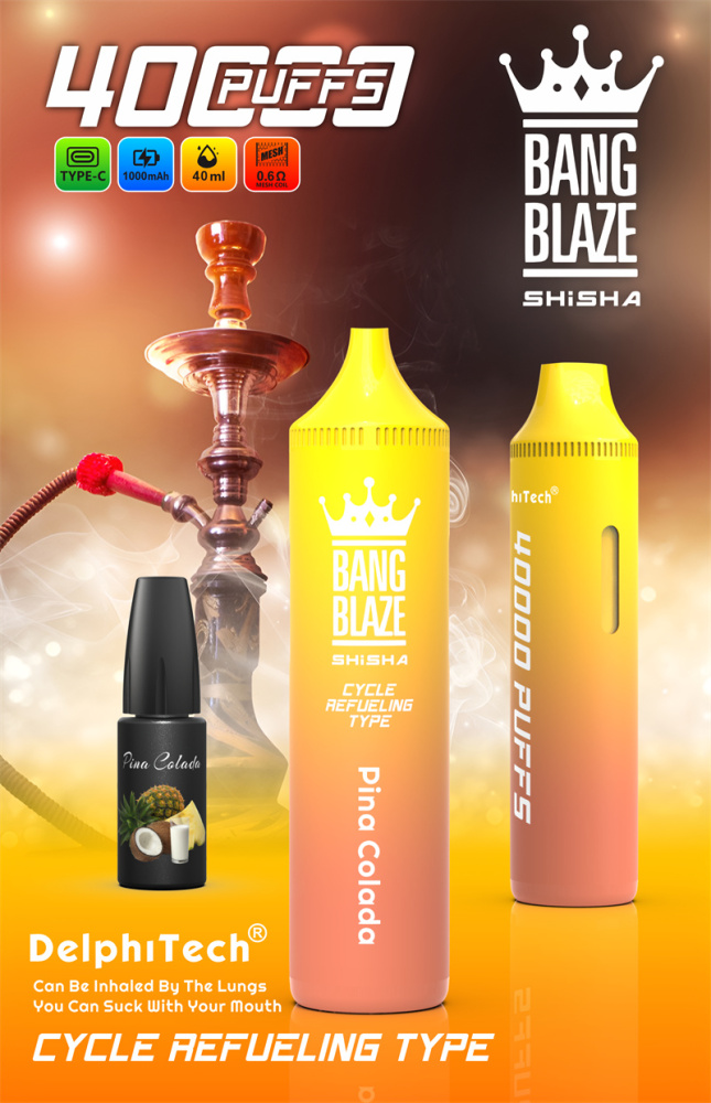 Bang Blaze Shisha 40000 Puffs Wholesale Disposable Vape Puff 40K Electronic Cigarette Refillable Oil