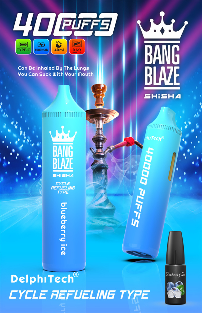 Bang Blaze Shisha 40000 Puffs Wholesale Disposable Vape Puff 40K Electronic Cigarette Refillable Oil