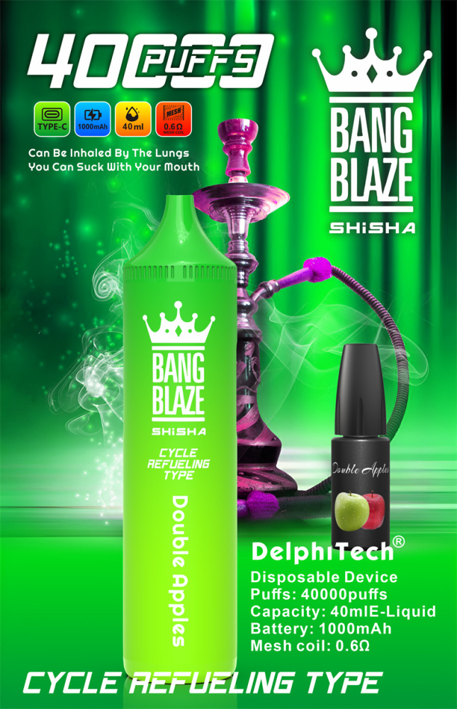 Bang Blaze Shisha 40000 Puffs Wholesale Disposable Vape Puff 40K Electronic Cigarette Refillable Oil
