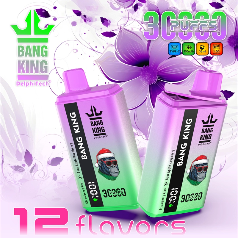 Bang King 30000 Puffs Smart Screen Vape Disposable Electronic Cigarettes Double Flavors Puff 30k Prefilled Pod