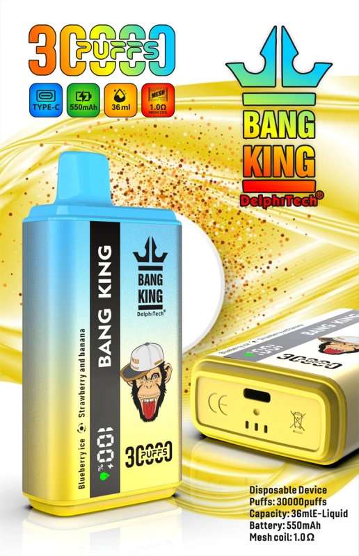 Puff 30k Bang King 30000 Puffs Dual Flavors Disposable Vape Wholesale E Cigarettes Smart Screen Prefilled Pod-F