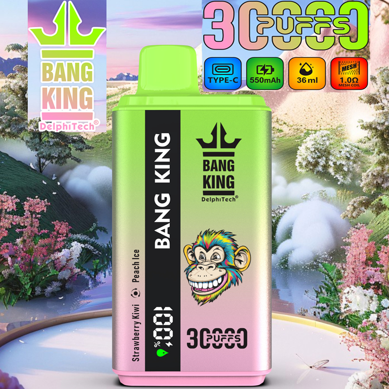 Bang King 30000 Puffs Smart Screen Vape Disposable Electronic Cigarettes Double Flavors Puff 30k Prefilled Pod