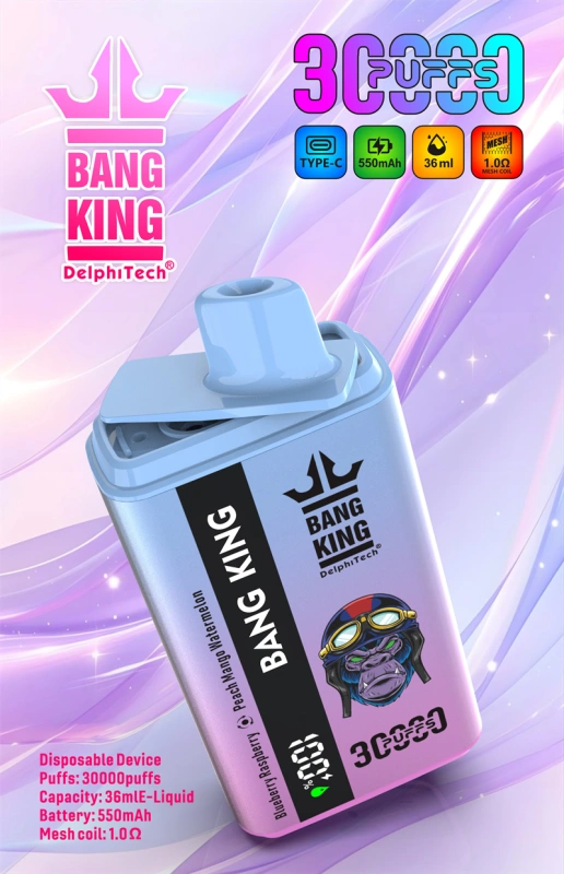 Puff 30k Bang King 30000 Puffs Dual Flavors Disposable Vape Wholesale E Cigarettes Smart Screen Prefilled Pod-F