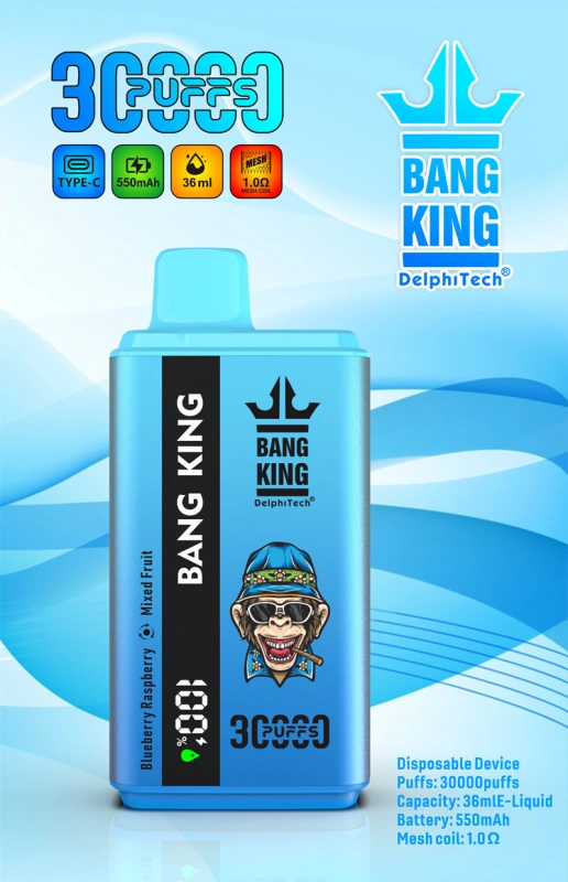Puff 30k Bang King 30000 Puffs Dual Flavors Disposable Vape Wholesale E Cigarettes Smart Screen Prefilled Pod-F