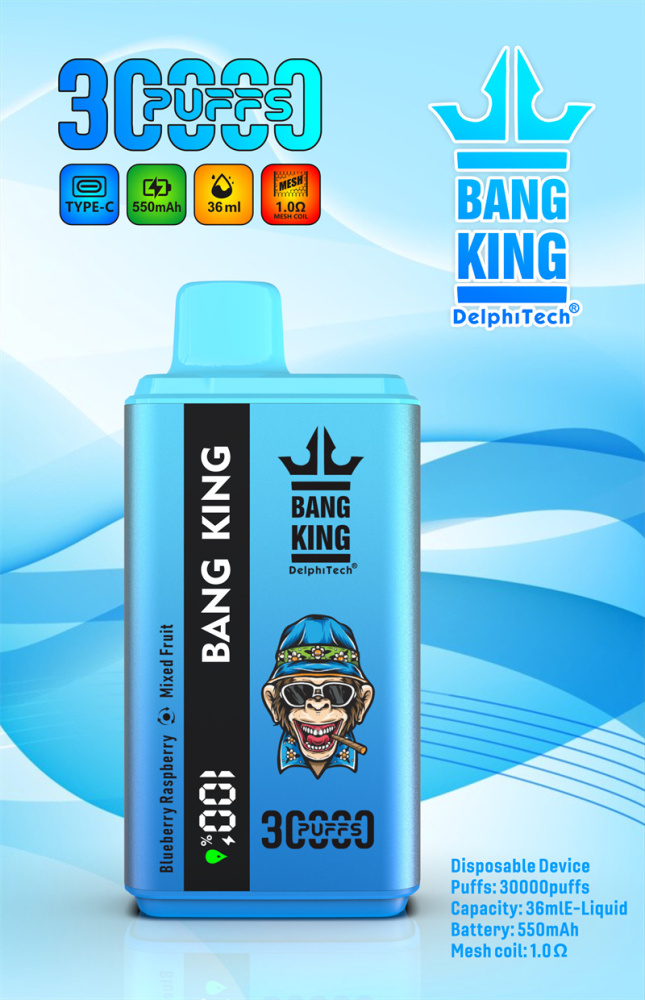 Puff 30k Bang King 30000 Puffs Dual Flavors Disposable Vape Wholesale E Cigarettes Smart Screen Prefilled Pod-F