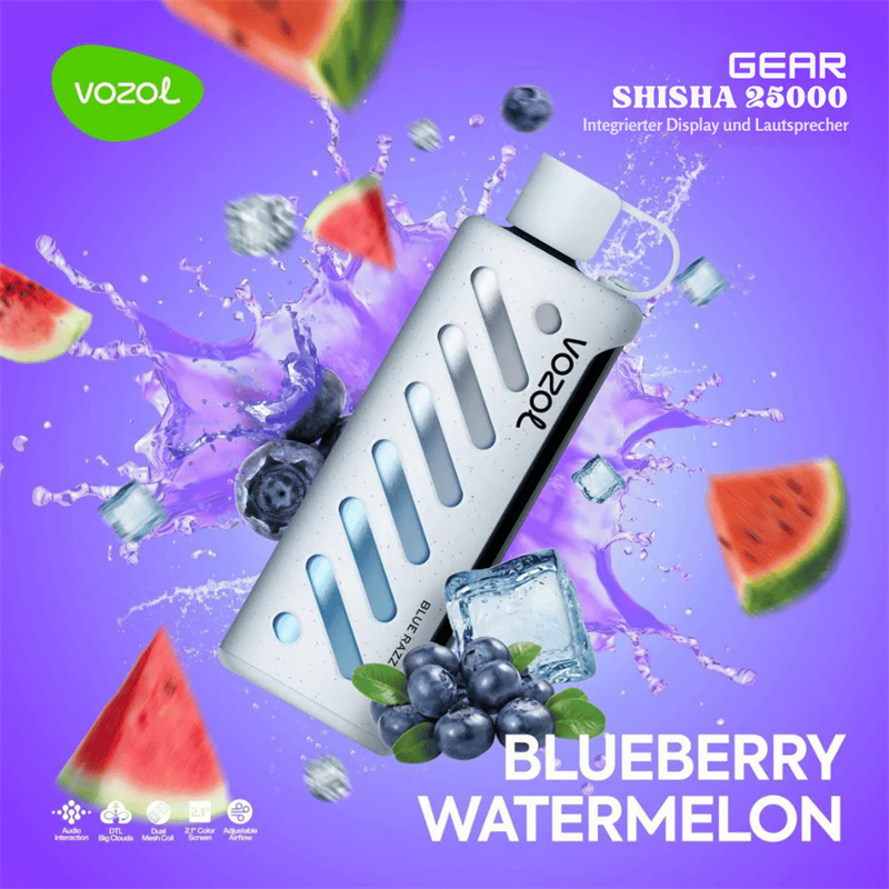 Vozol Gear Shisha 25000 Puffs Smart Screen Wholesale Disposable Vape Puff 25K Electronic Cigarette