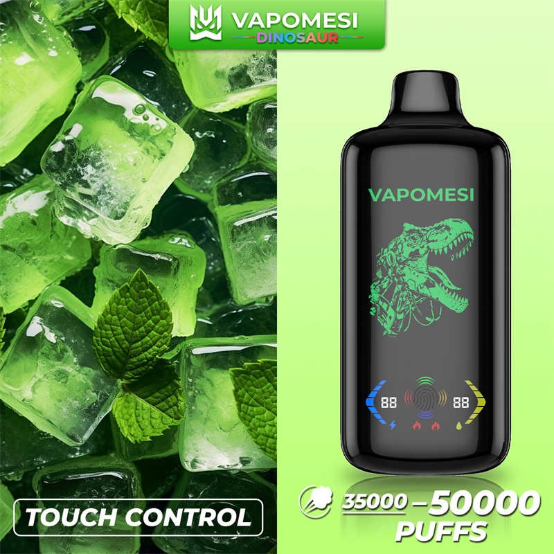 EU Warehouse Vapomesi Dinosaur 50000 Puffs Full Smart Screen Wholesale Disposable Vape Puff 50k Touch Control Airflow Adjustable