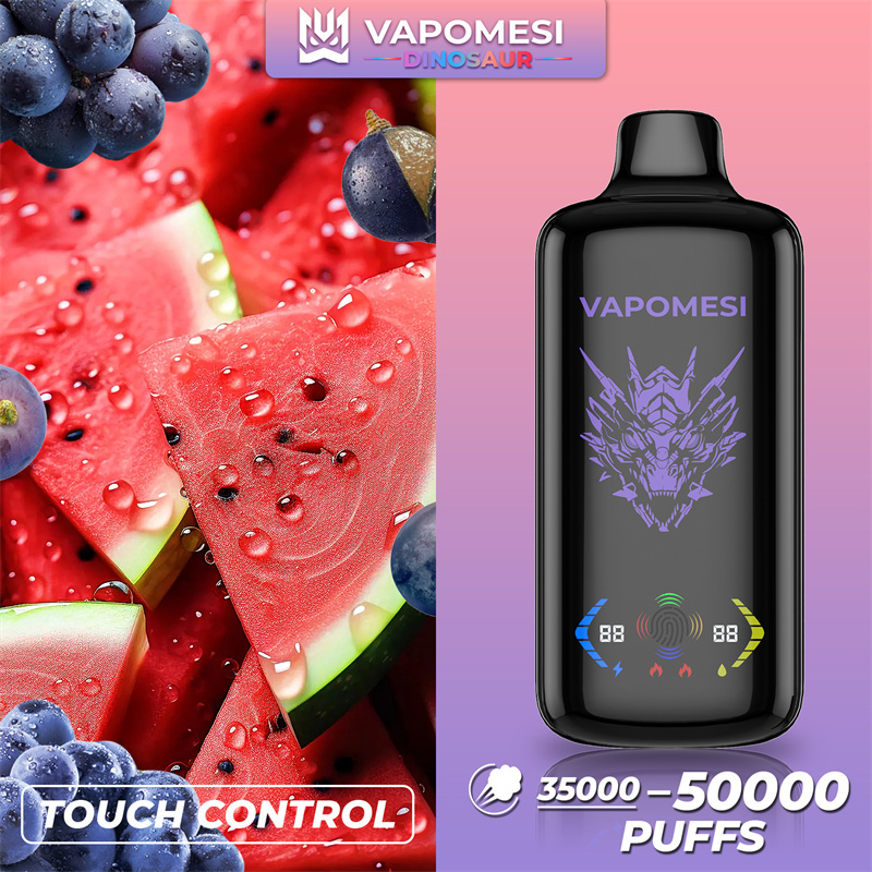 EU Warehouse Vapomesi Dinosaur 50000 Puffs Full Smart Screen Wholesale Disposable Vape Puff 50k Touch Control Airflow Adjustable