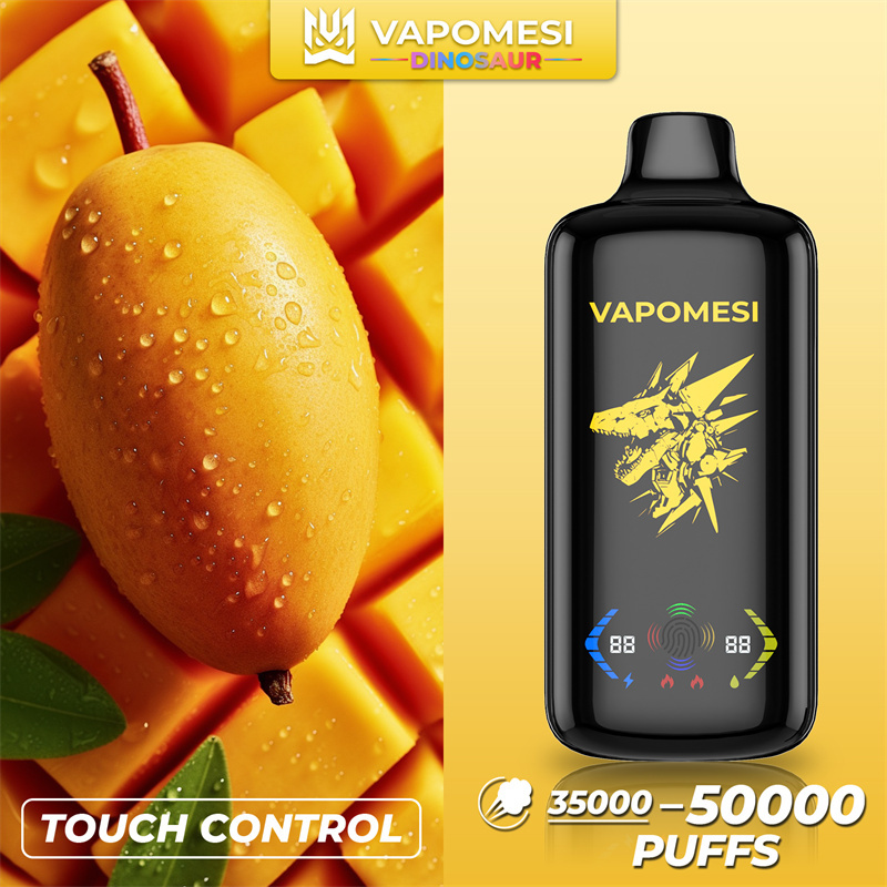 EU Warehouse Vapomesi Dinosaur 50000 Puffs Full Smart Screen Wholesale Disposable Vape Puff 50k Touch Control Airflow Adjustable