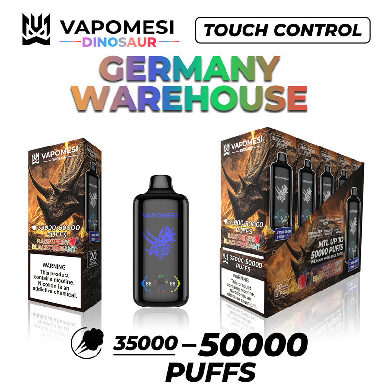 EU Warehouse Vapomesi Dinosaur 50000 Puffs Full Smart Screen Wholesale Disposable Vape Puff 50k Touch Control Airflow Adjustable