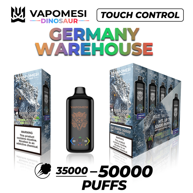 EU Warehouse Vapomesi Dinosaur 50000 Puffs Full Smart Screen Wholesale Disposable Vape Puff 50k Touch Control Airflow Adjustable