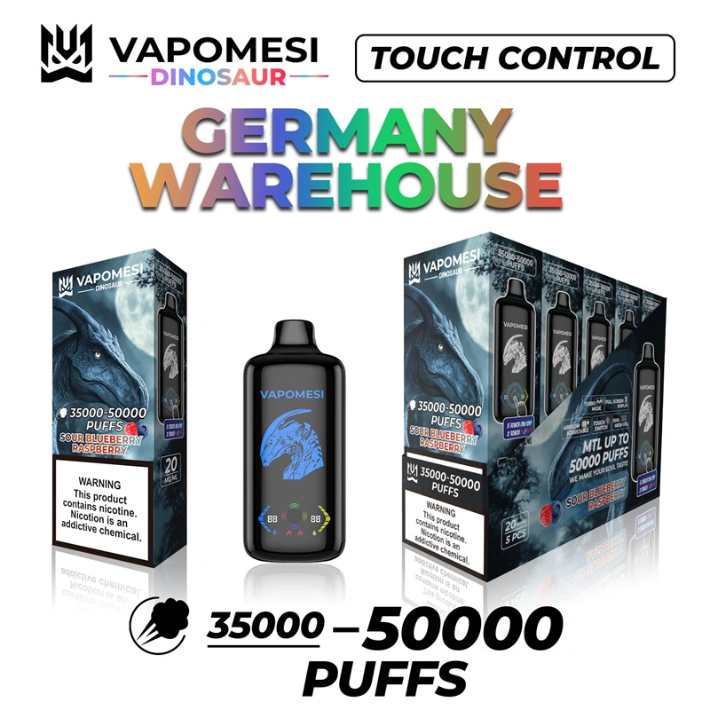 EU Warehouse Vapomesi Dinosaur 50000 Puffs Full Smart Screen Wholesale Disposable Vape Puff 50k Touch Control Airflow Adjustable
