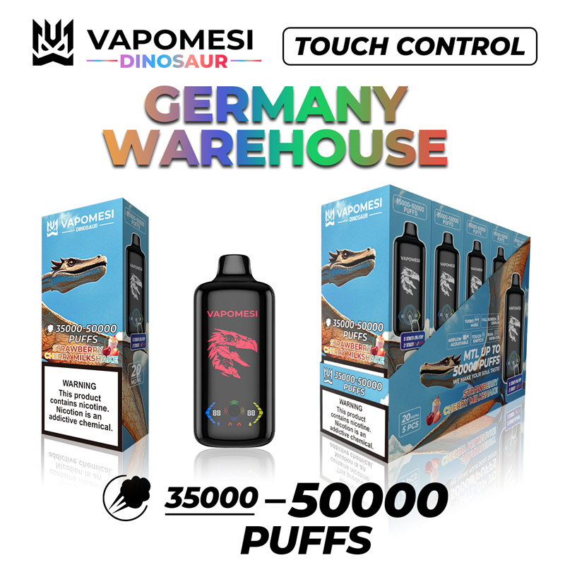 EU Warehouse Vapomesi Dinosaur 50000 Puffs Full Smart Screen Wholesale Disposable Vape Puff 50k Touch Control Airflow Adjustable