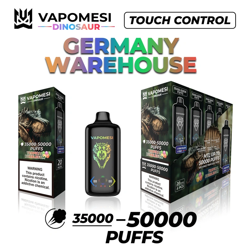 EU Warehouse Vapomesi Dinosaur 50000 Puffs Full Smart Screen Wholesale Disposable Vape Puff 50k Touch Control Airflow Adjustable