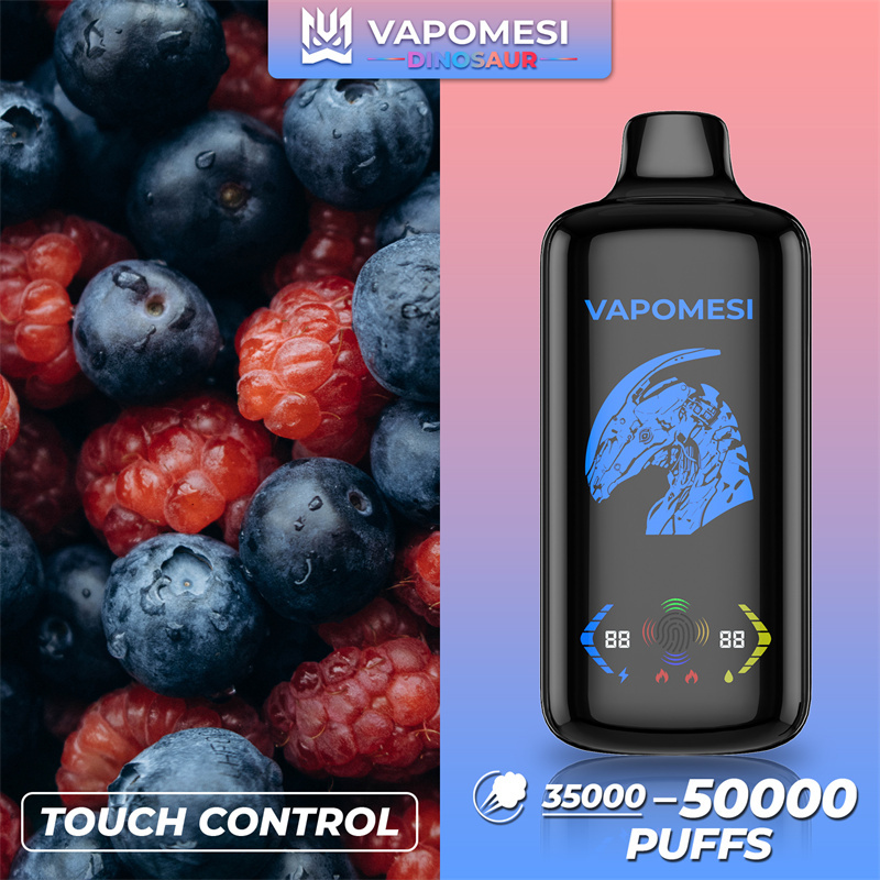 EU Warehouse Vapomesi Dinosaur 50000 Puffs Full Smart Screen Wholesale Disposable Vape Puff 50k Touch Control Airflow Adjustable