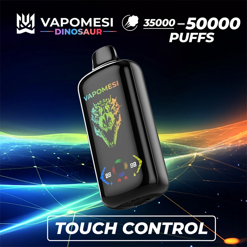 EU Warehouse Vapomesi Dinosaur 50000 Puffs Full Smart Screen Wholesale Disposable Vape Puff 50k Touch Control Airflow Adjustable