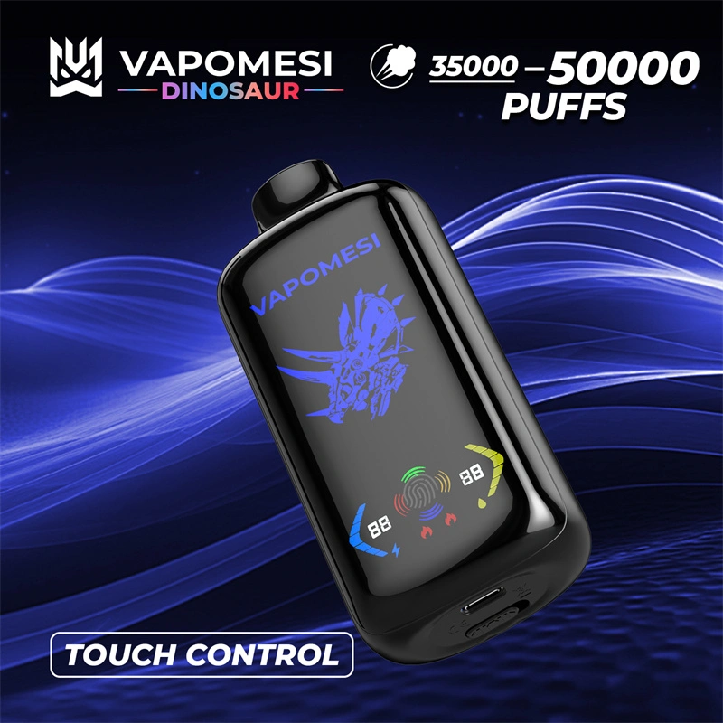 EU Warehouse Vapomesi Dinosaur 50000 Puffs Full Smart Screen Wholesale Disposable Vape Puff 50k Touch Control Airflow Adjustable