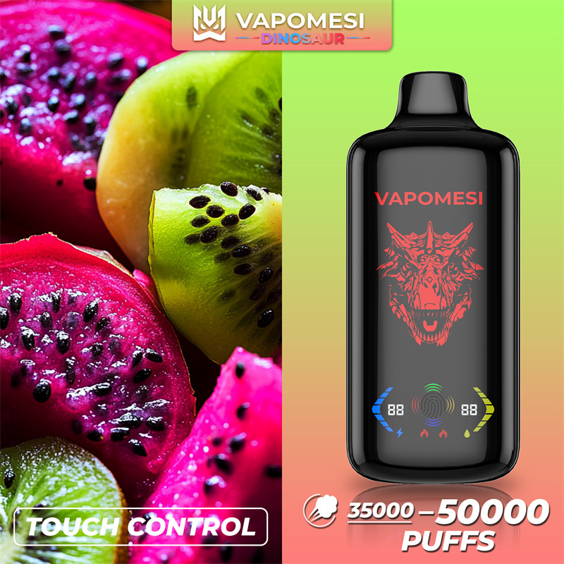 EU Warehouse Vapomesi Dinosaur 50000 Puffs Full Smart Screen Wholesale Disposable Vape Puff 50k Touch Control Airflow Adjustable