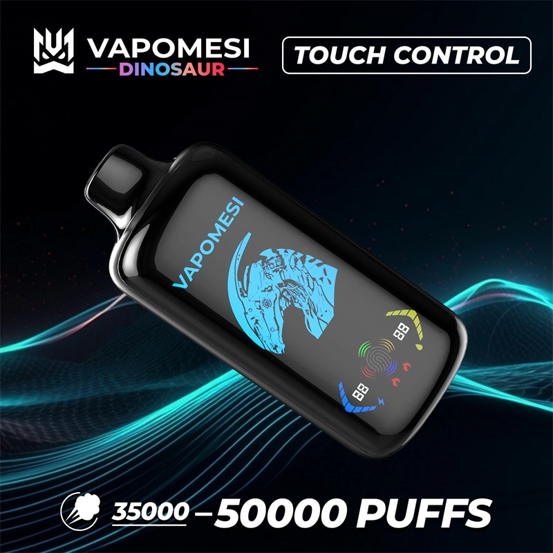 EU Warehouse Vapomesi Dinosaur 50000 Puffs Full Smart Screen Wholesale Disposable Vape Puff 50k Touch Control Airflow Adjustable