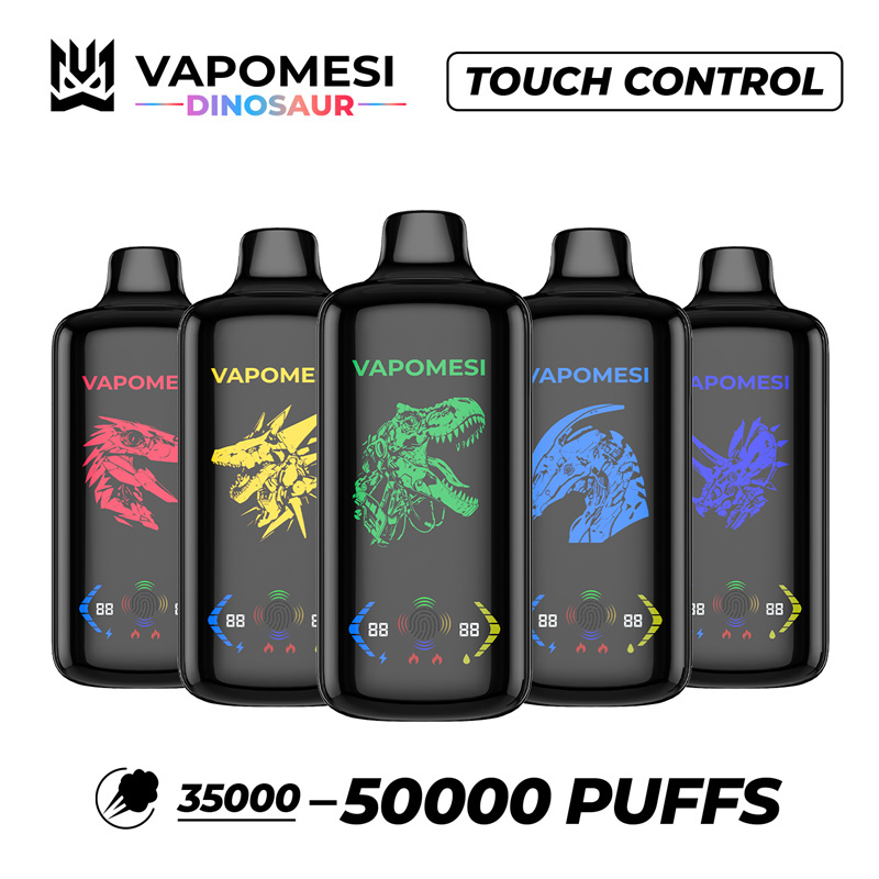 EU Warehouse Vapomesi Dinosaur 50000 Puffs Full Smart Screen Wholesale Disposable Vape Puff 50k Touch Control Airflow Adjustable