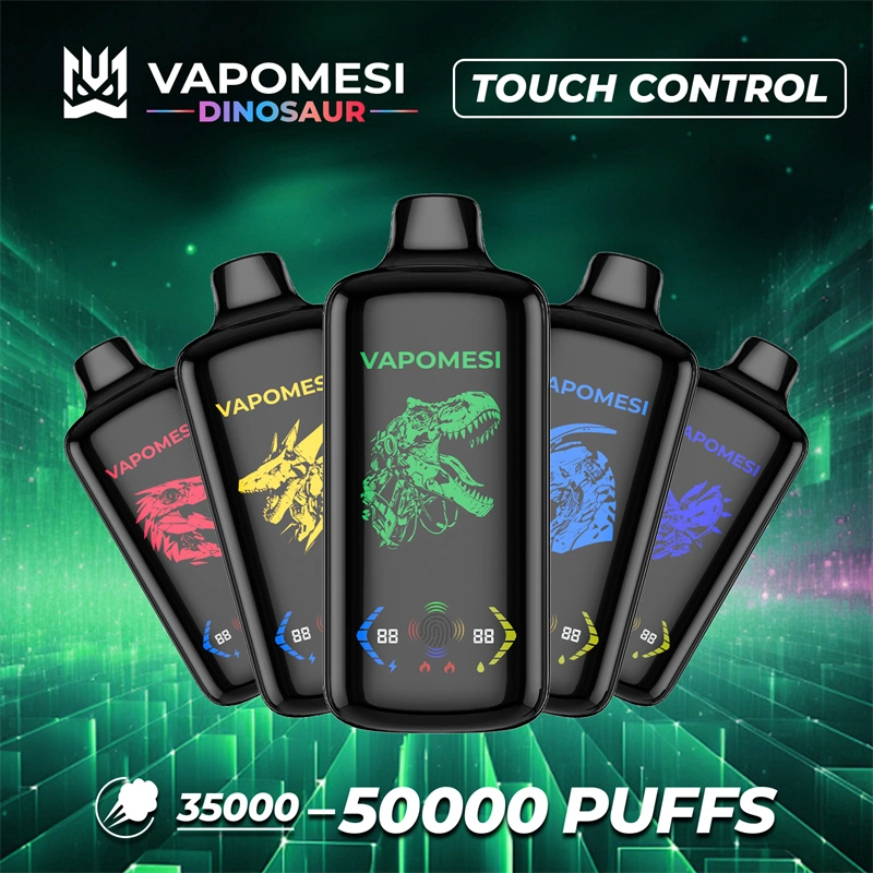 EU Warehouse Vapomesi Dinosaur 50000 Puffs Full Smart Screen Wholesale Disposable Vape Puff 50k Touch Control Airflow Adjustable