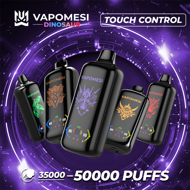 EU Warehouse Vapomesi Dinosaur 50000 Puffs Full Smart Screen Wholesale Disposable Vape Puff 50k Touch Control Airflow Adjustable