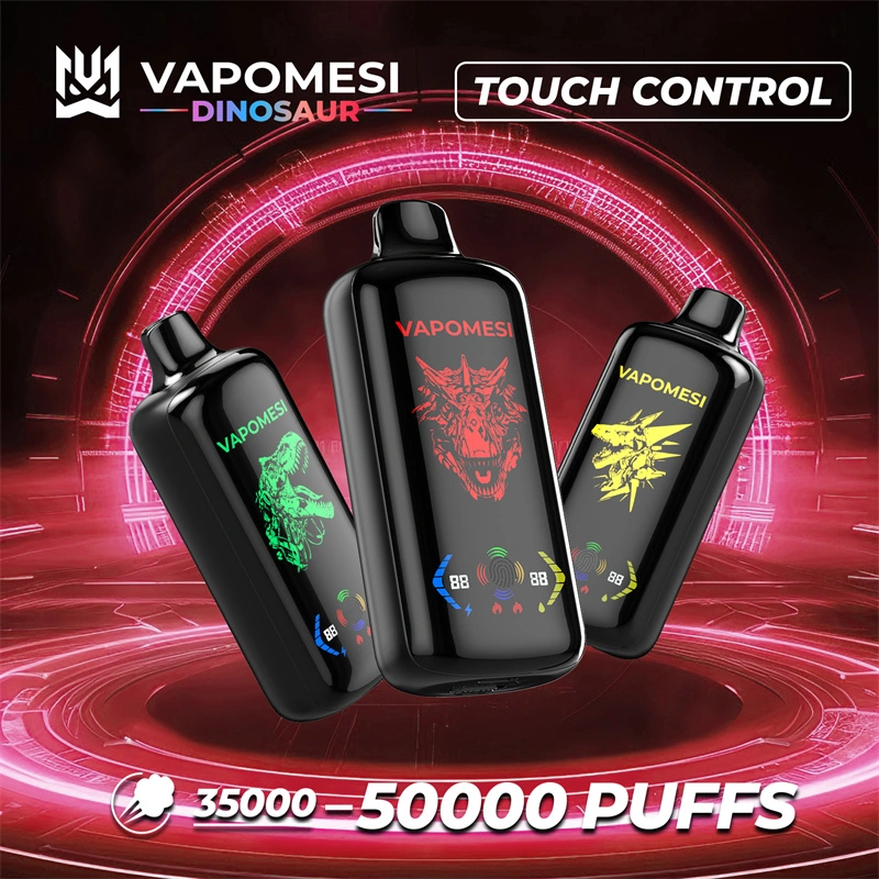 EU Warehouse Vapomesi Dinosaur 50000 Puffs Full Smart Screen Wholesale Disposable Vape Puff 50k Touch Control Airflow Adjustable