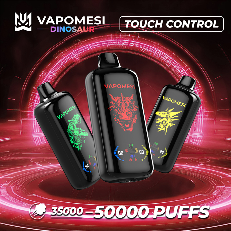 EU Warehouse Vapomesi Dinosaur 50000 Puffs Full Smart Screen Wholesale Disposable Vape Puff 50k Touch Control Airflow Adjustable