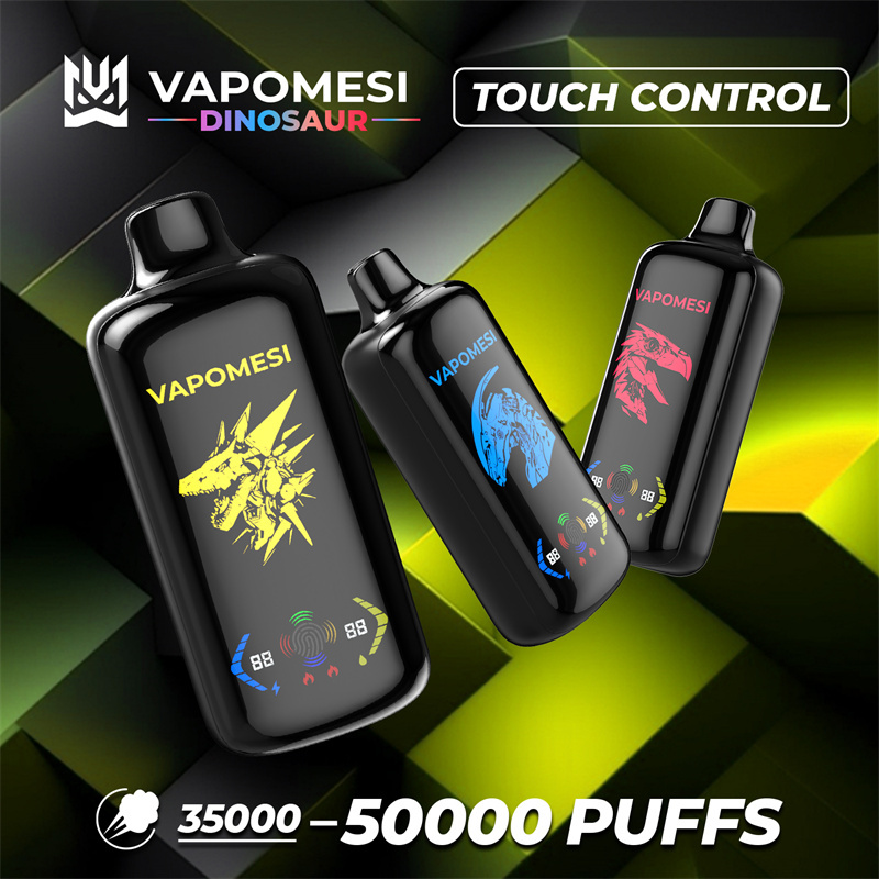 EU Warehouse Vapomesi Dinosaur 50000 Puffs Full Smart Screen Wholesale Disposable Vape Puff 50k Touch Control Airflow Adjustable